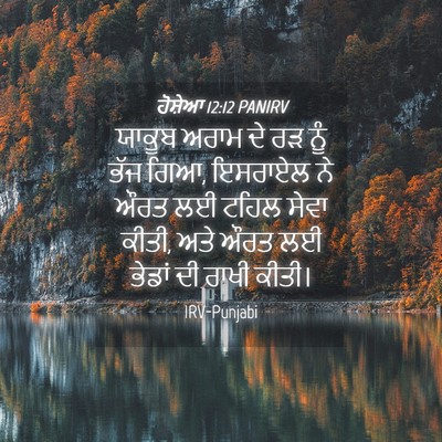 Picture 04 - ਹੋਸ਼ੇਆ 12:12 PANIRV - ਯਾਕੂਬ ਅਰਾਮ ਦੇ ਰੜ - Bible Verse Picture
