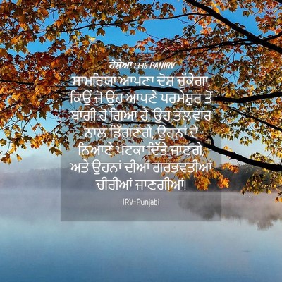 Picture 04 - ਹੋਸ਼ੇਆ 13:16 PANIRV - ਸਾਮਰਿਯਾ ਆਪਣਾ ਦੋਸ਼ - Bible Verse Picture