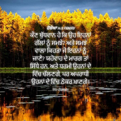 Picture 04 - ਹੋਸ਼ੇਆ 14:9 PANIRV - ਕੌਣ ਬੁੱਧਵਾਨ ਹੈ ਕਿ - Bible Verse Picture