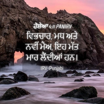 Picture 04 - ਹੋਸ਼ੇਆ 4:11 PANIRV - ਵਿਭਚਾਰ, ਮਧ ਅਤੇ ਨਵੀਂ - Bible Verse Picture