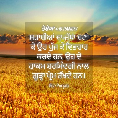 Picture 04 - ਹੋਸ਼ੇਆ 4:18 PANIRV - ਸ਼ਰਾਬੀਆਂ ਦਾ ਜੱਥਾ - Bible Verse Picture