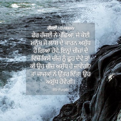 Picture 04 - ਹੱਜਈ 2:13 PANIRV - ਫੇਰ ਹੱਜਈ ਨੇ ਪੁੱਛਿਆ, - Bible Verse Picture