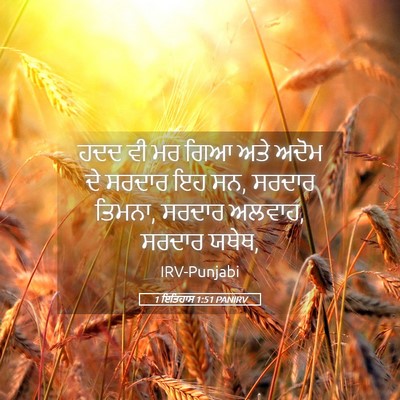 Picture 05 - 1 ਇਤਿਹਾਸ 1:51 PANIRV - ਹਦਦ ਵੀ ਮਰ ਗਿਆ ਅਤੇ - Bible Verse Picture