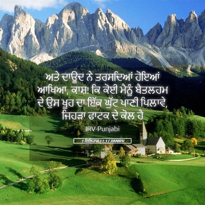 Picture 05 - 1 ਇਤਿਹਾਸ 11:17 PANIRV - ਅਤੇ ਦਾਊਦ ਨੇ - Bible Verse Picture