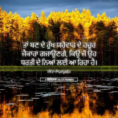 Picture 05 - 1 ਇਤਿਹਾਸ 16:33 PANIRV - ਤਾਂ ਬਣ ਦੇ ਰੁੱਖ - Bible Verse Picture