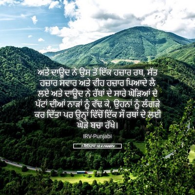 Picture 05 - 1 ਇਤਿਹਾਸ 18:4 PANIRV - ਅਤੇ ਦਾਊਦ ਨੇ ਉਸ ਤੋਂ - Bible Verse Picture