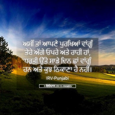 Picture 05 - 1 ਇਤਿਹਾਸ 29:15 PANIRV - ਅਸੀਂ ਤਾਂ ਆਪਣੇ - Bible Verse Picture