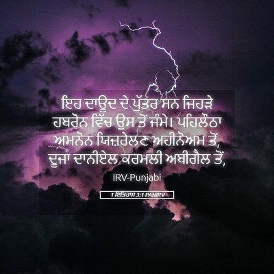 Picture 05 - 1 ਇਤਿਹਾਸ 3:1 PANIRV - ਇਹ ਦਾਊਦ ਦੇ ਪੁੱਤਰ ਸਨ - Bible Verse Picture