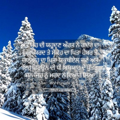 Picture 05 - 1 ਇਤਿਹਾਸ 4:18 PANIRV - ਅਤੇ ਉਹ ਦੀ ਯਹੂਦਣ ਔਰਤ - Bible Verse Picture