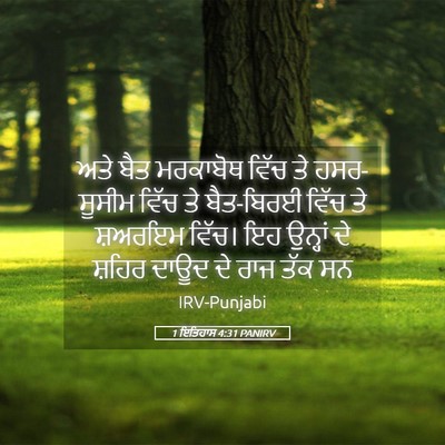 Picture 05 - 1 ਇਤਿਹਾਸ 4:31 PANIRV - ਅਤੇ ਬੈਤ ਮਰਕਾਬੋਥ - Bible Verse Picture