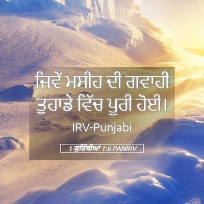 Picture 05 - 1 ਕੁਰਿੰਥੀਆਂ 1:6 PANIRV - ਜਿਵੇਂ ਮਸੀਹ ਦੀ - Bible Verse Picture