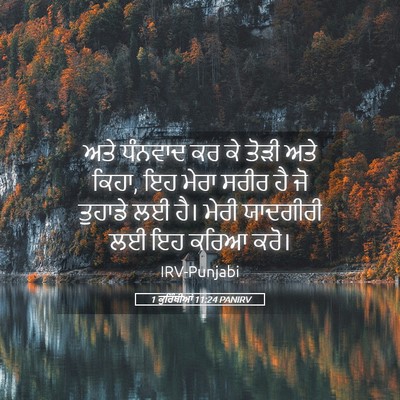 Picture 05 - 1 ਕੁਰਿੰਥੀਆਂ 11:24 PANIRV - ਅਤੇ ਧੰਨਵਾਦ ਕਰ ਕੇ - Bible Verse Picture