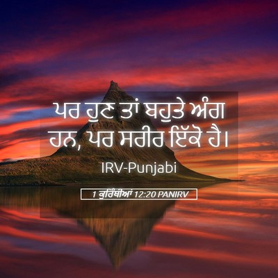 Picture 05 - 1 ਕੁਰਿੰਥੀਆਂ 12:20 PANIRV - ਪਰ ਹੁਣ ਤਾਂ ਬਹੁਤੇ - Bible Verse Picture