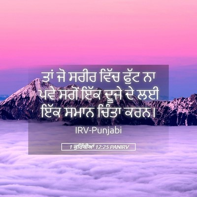 Picture 05 - 1 ਕੁਰਿੰਥੀਆਂ 12:25 PANIRV - ਤਾਂ ਜੋ ਸਰੀਰ ਵਿੱਚ - Bible Verse Picture