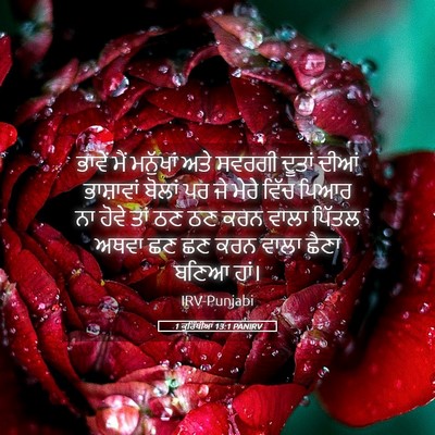 Picture 05 - 1 ਕੁਰਿੰਥੀਆਂ 13:1 PANIRV - ਭਾਵੇਂ ਮੈਂ ਮਨੁੱਖਾਂ - Bible Verse Picture