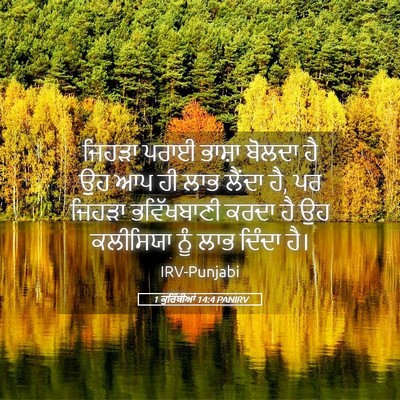 Picture 05 - 1 ਕੁਰਿੰਥੀਆਂ 14:4 PANIRV - ਜਿਹੜਾ ਪਰਾਈ ਭਾਸ਼ਾ - Bible Verse Picture