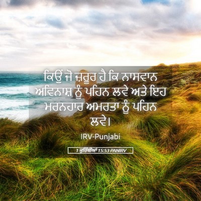 Picture 05 - 1 ਕੁਰਿੰਥੀਆਂ 15:53 PANIRV - ਕਿਉਂ ਜੋ ਜ਼ਰੂਰ ਹੈ ਕਿ - Bible Verse Picture