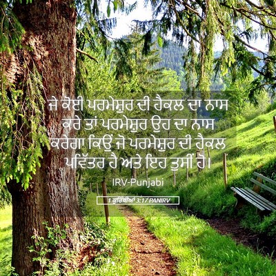 Picture 05 - 1 ਕੁਰਿੰਥੀਆਂ 3:17 PANIRV - ਜੇ ਕੋਈ ਪਰਮੇਸ਼ੁਰ ਦੀ - Bible Verse Picture
