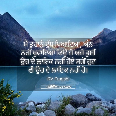 Picture 05 - 1 ਕੁਰਿੰਥੀਆਂ 3:2 PANIRV - ਮੈਂ ਤੁਹਾਨੂੰ ਦੁੱਧ - Bible Verse Picture