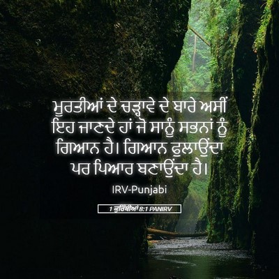 Picture 05 - 1 ਕੁਰਿੰਥੀਆਂ 8:1 PANIRV - ਮੂਰਤੀਆਂ ਦੇ - Bible Verse Picture