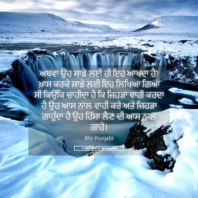 Picture 05 - 1 ਕੁਰਿੰਥੀਆਂ 9:10 PANIRV - ਅਥਵਾ ਉਹ ਸਾਡੇ ਲਈ ਹੀ - Bible Verse Picture