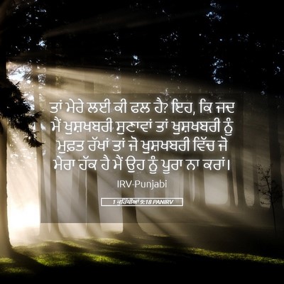 Picture 05 - 1 ਕੁਰਿੰਥੀਆਂ 9:18 PANIRV - ਤਾਂ ਮੇਰੇ ਲਈ ਕੀ ਫਲ - Bible Verse Picture