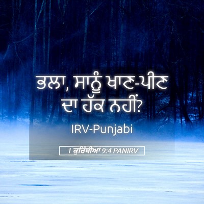 Picture 05 - 1 ਕੁਰਿੰਥੀਆਂ 9:4 PANIRV - ਭਲਾ, ਸਾਨੂੰ ਖਾਣ-ਪੀਣ - Bible Verse Picture