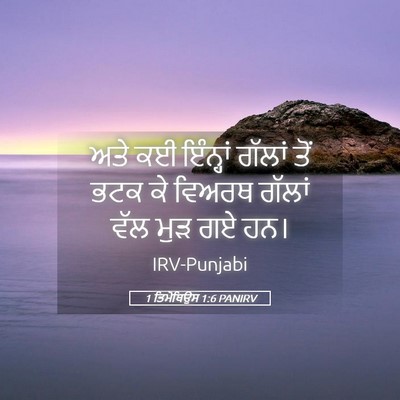 Picture 05 - 1 ਤਿਮੋਥਿਉਸ 1:6 PANIRV - ਅਤੇ ਕਈ ਇੰਨ੍ਹਾਂ - Bible Verse Picture