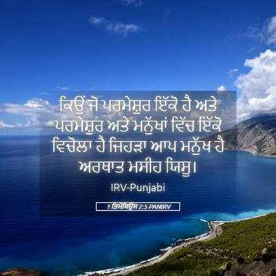 Picture 05 - 1 ਤਿਮੋਥਿਉਸ 2:5 PANIRV - ਕਿਉਂ ਜੋ ਪਰਮੇਸ਼ੁਰ - Bible Verse Picture