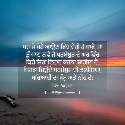 Picture 05 - 1 ਤਿਮੋਥਿਉਸ 3:15 PANIRV - ਪਰ ਜੇ ਮੇਰੇ ਆਉਣ ਵਿੱਚ - Bible Verse Picture