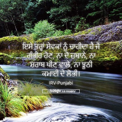 Picture 05 - 1 ਤਿਮੋਥਿਉਸ 3:8 PANIRV - ਇਸੇ ਤਰ੍ਹਾਂ ਸੇਵਕਾਂ - Bible Verse Picture
