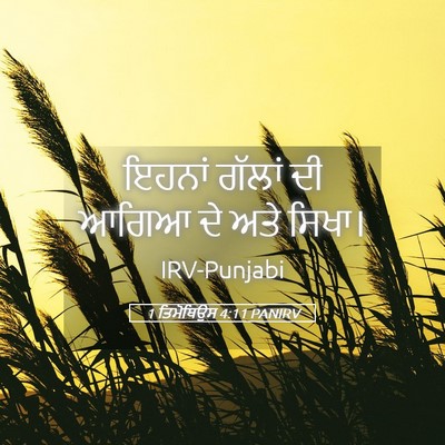 Picture 05 - 1 ਤਿਮੋਥਿਉਸ 4:11 PANIRV - ਇਹਨਾਂ ਗੱਲਾਂ ਦੀ - Bible Verse Picture