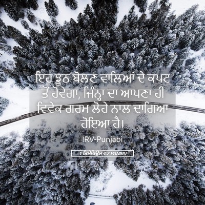 Picture 05 - 1 ਤਿਮੋਥਿਉਸ 4:2 PANIRV - ਇਹ ਝੂਠ ਬੋਲਣ ਵਾਲਿਆਂ - Bible Verse Picture