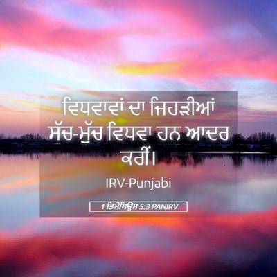 Picture 05 - 1 ਤਿਮੋਥਿਉਸ 5:3 PANIRV - ਵਿਧਵਾਵਾਂ ਦਾ - Bible Verse Picture