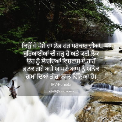 Picture 05 - 1 ਤਿਮੋਥਿਉਸ 6:10 PANIRV - ਕਿਉਂ ਜੋ ਪੈਸੇ ਦਾ ਲੋਭ - Bible Verse Picture