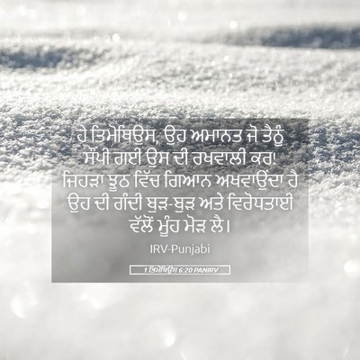 Picture 05 - 1 ਤਿਮੋਥਿਉਸ 6:20 PANIRV - ਹੇ ਤਿਮੋਥਿਉਸ, ਉਹ - Bible Verse Picture