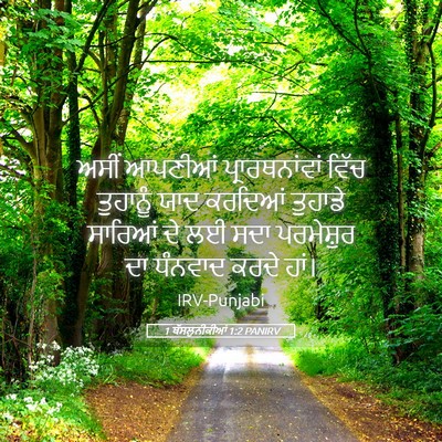 Picture 05 - 1 ਥੱਸਲੁਨੀਕੀਆਂ 1:2 PANIRV - ਅਸੀਂ ਆਪਣੀਆਂ - Bible Verse Picture