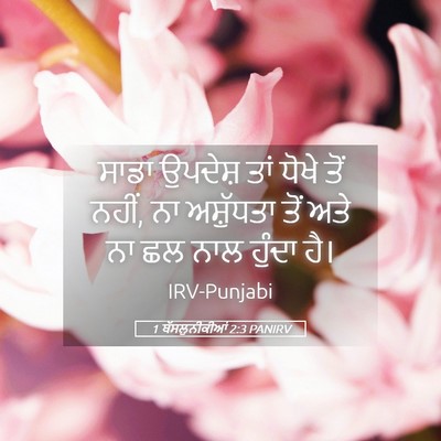 Picture 05 - 1 ਥੱਸਲੁਨੀਕੀਆਂ 2:3 PANIRV - ਸਾਡਾ ਉਪਦੇਸ਼ ਤਾਂ - Bible Verse Picture