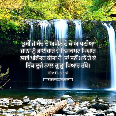 Picture 05 - 1 ਪਤਰਸ 1:22 PANIRV - ਤੁਸੀਂ ਜੋ ਸੱਚ ਦੇ - Bible Verse Picture
