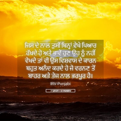 Picture 05 - 1 ਪਤਰਸ 1:8 PANIRV - ਜਿਸ ਦੇ ਨਾਲ ਤੁਸੀਂ - Bible Verse Picture