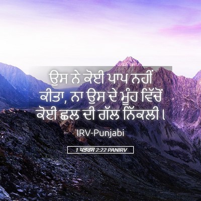 Picture 05 - 1 ਪਤਰਸ 2:22 PANIRV - ਉਸ ਨੇ ਕੋਈ ਪਾਪ ਨਹੀਂ - Bible Verse Picture