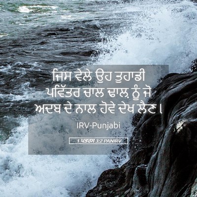 Picture 05 - 1 ਪਤਰਸ 3:2 PANIRV - ਜਿਸ ਵੇਲੇ ਉਹ ਤੁਹਾਡੀ - Bible Verse Picture