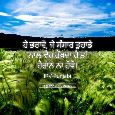 Picture 05 - 1 ਯੂਹੰਨਾ 3:13 PANIRV - ਹੇ ਭਰਾਵੋ, ਜੇ ਸੰਸਾਰ - Bible Verse Picture