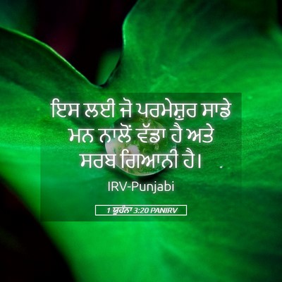 Picture 05 - 1 ਯੂਹੰਨਾ 3:20 PANIRV - ਇਸ ਲਈ ਜੋ ਪਰਮੇਸ਼ੁਰ - Bible Verse Picture