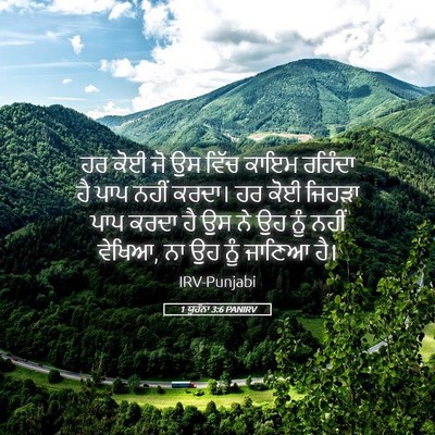 Picture 05 - 1 ਯੂਹੰਨਾ 3:6 PANIRV - ਹਰ ਕੋਈ ਜੋ ਉਸ ਵਿੱਚ - Bible Verse Picture