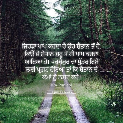 Picture 05 - 1 ਯੂਹੰਨਾ 3:8 PANIRV - ਜਿਹੜਾ ਪਾਪ ਕਰਦਾ ਹੈ - Bible Verse Picture