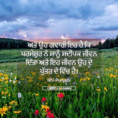 Picture 05 - 1 ਯੂਹੰਨਾ 5:11 PANIRV - ਅਤੇ ਉਹ ਗਵਾਹੀ ਇਹ ਹੈ - Bible Verse Picture