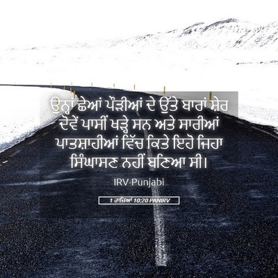 Picture 05 - 1 ਰਾਜਿਆਂ 10:20 PANIRV - ਉਨ੍ਹਾਂ ਛੇਆਂ - Bible Verse Picture