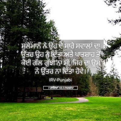 Picture 05 - 1 ਰਾਜਿਆਂ 10:3 PANIRV - ਸੁਲੇਮਾਨ ਨੇ ਉਹ ਦੇ - Bible Verse Picture