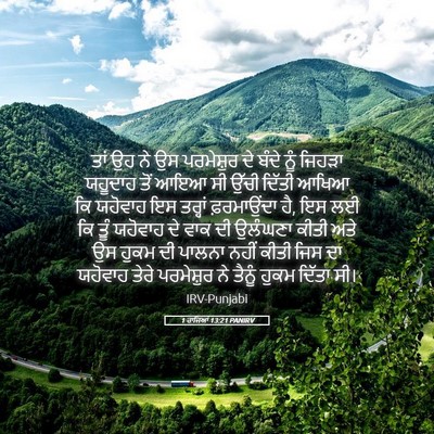 Picture 05 - 1 ਰਾਜਿਆਂ 13:21 PANIRV - ਤਾਂ ਉਹ ਨੇ ਉਸ - Bible Verse Picture